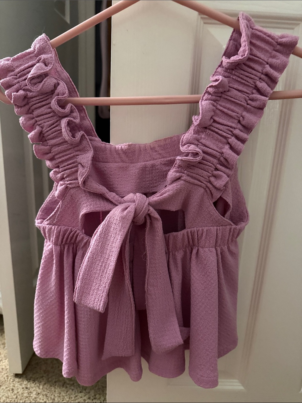Women’s Ruffled Tie-Back Tank Top - Dusty Lilac
